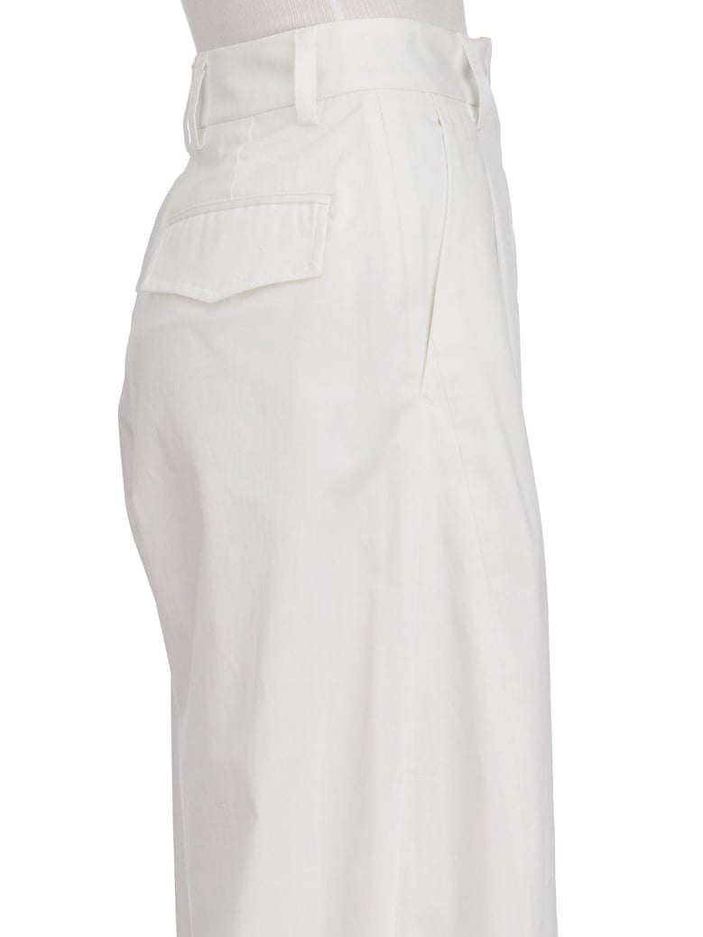 billie poplin white trousers by Selfnex