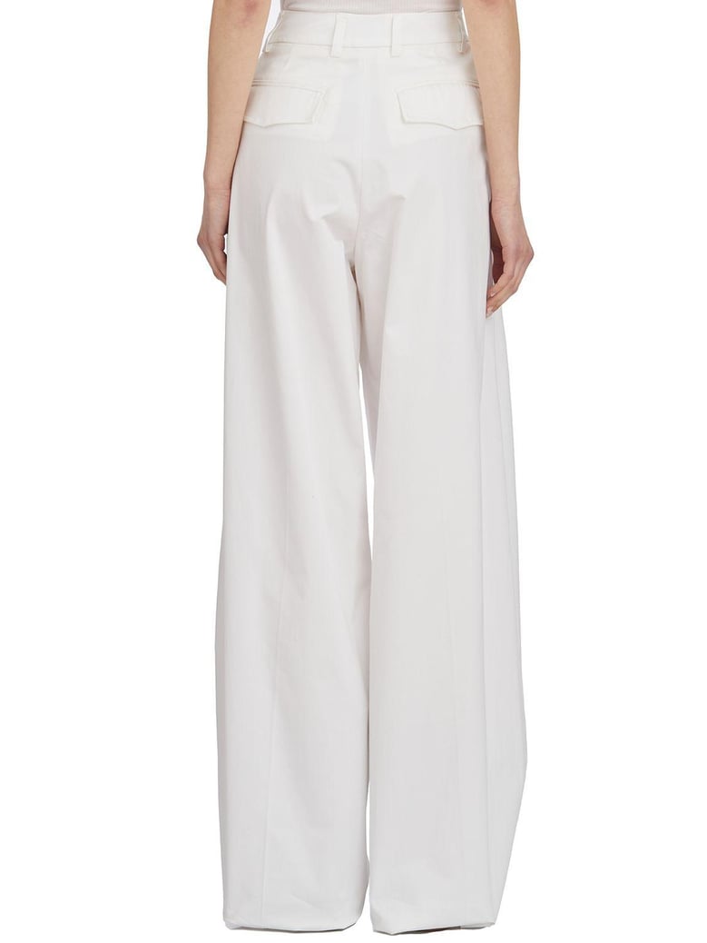 billie poplin white trousers by Selfnex