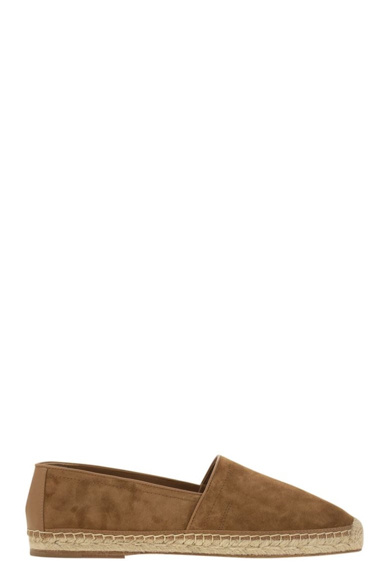 washed suede espadrilles with beading by Selfnex