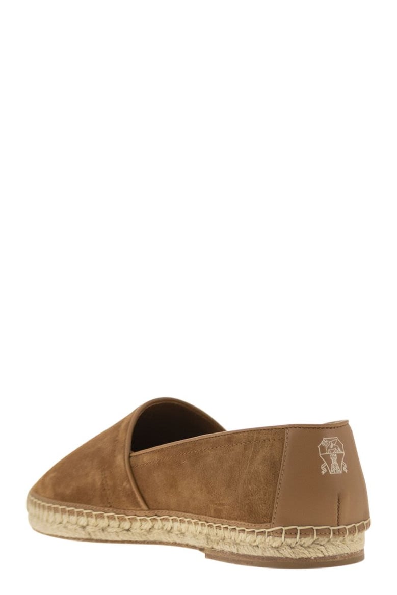 washed suede espadrilles with beading by Selfnex