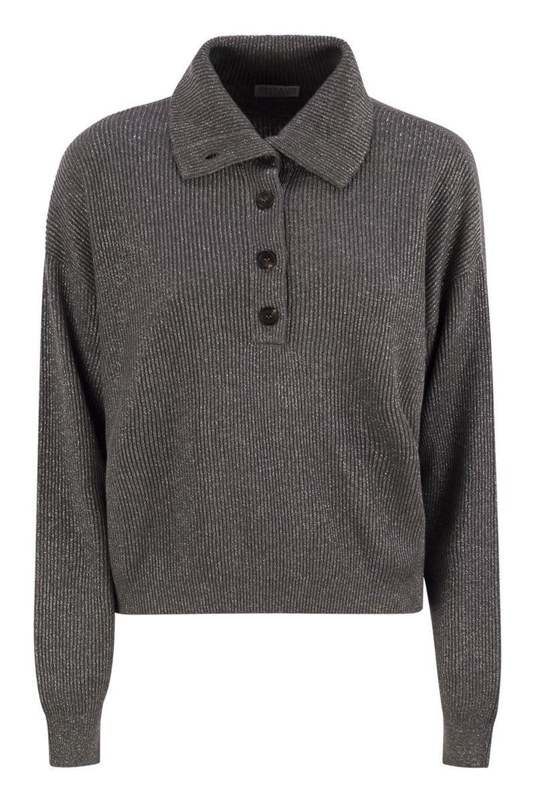 cotton and viscose rib knit high collar by Selfnex