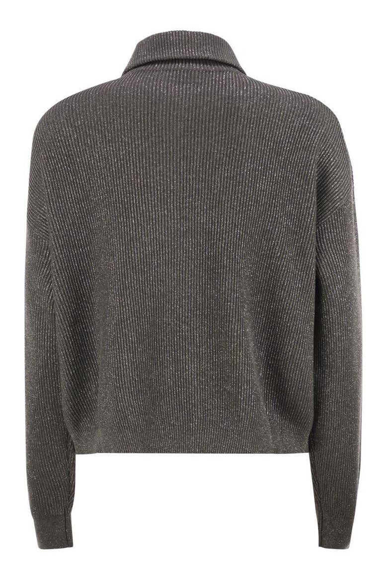 cotton and viscose rib knit high collar by Selfnex