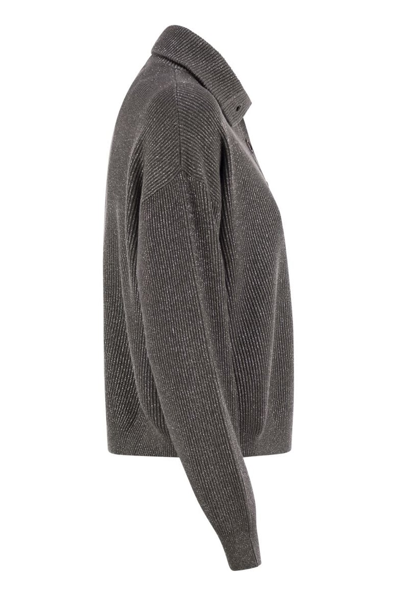 cotton and viscose rib knit high collar by Selfnex