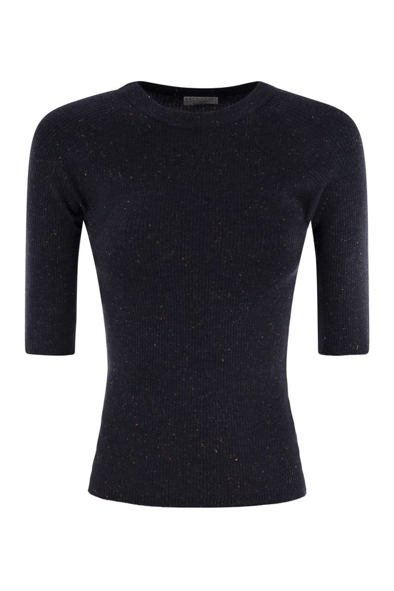 sparkling ribbed cashmere sweater by Selfnex