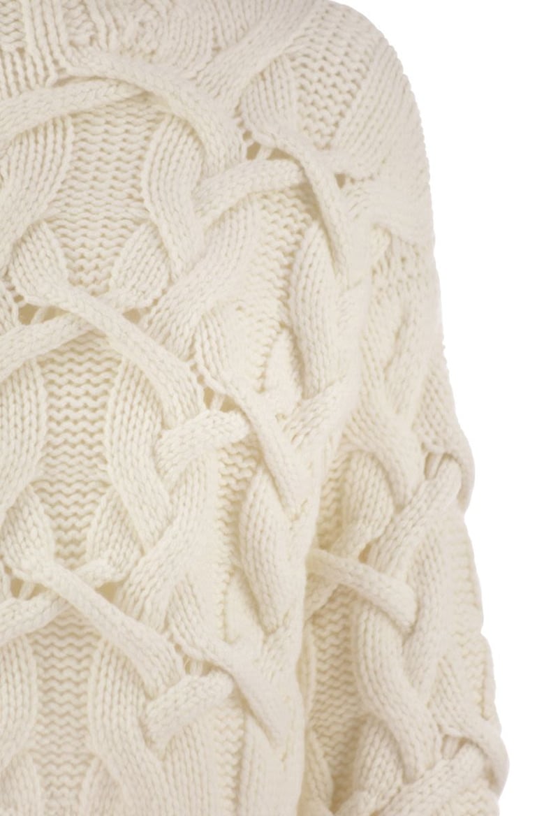 braided high-necked cashmere sweater by Selfnex