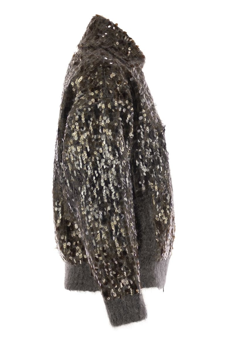 dazzling dégradé embroidery mohair and wool cardigan by Selfnex