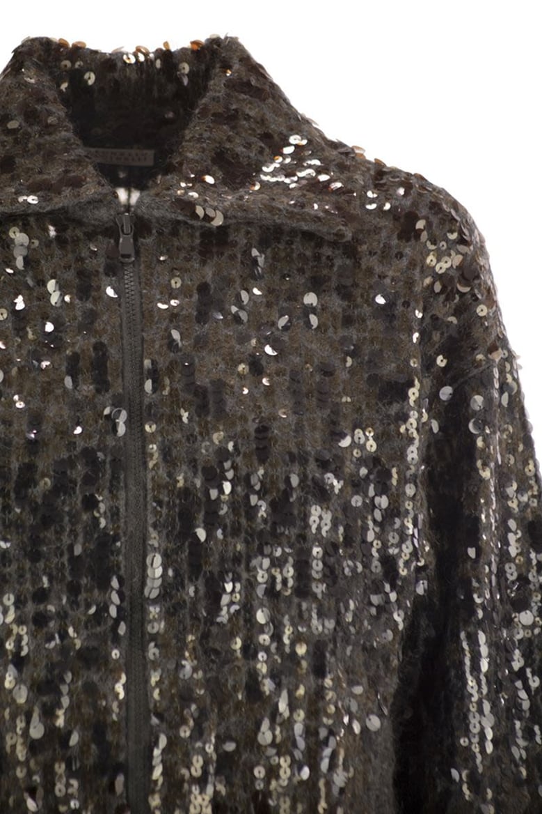 dazzling dégradé embroidery mohair and wool cardigan by Selfnex