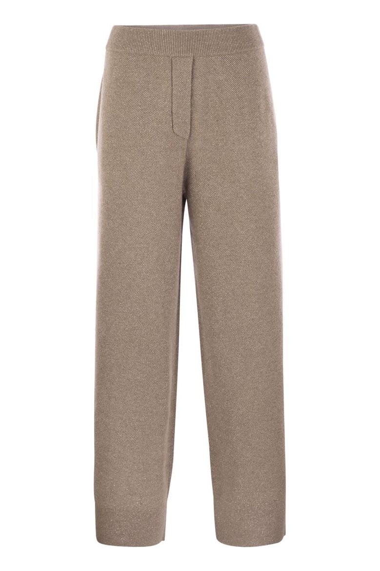 english rib cashmere and viscose knit trousers by Selfnex
