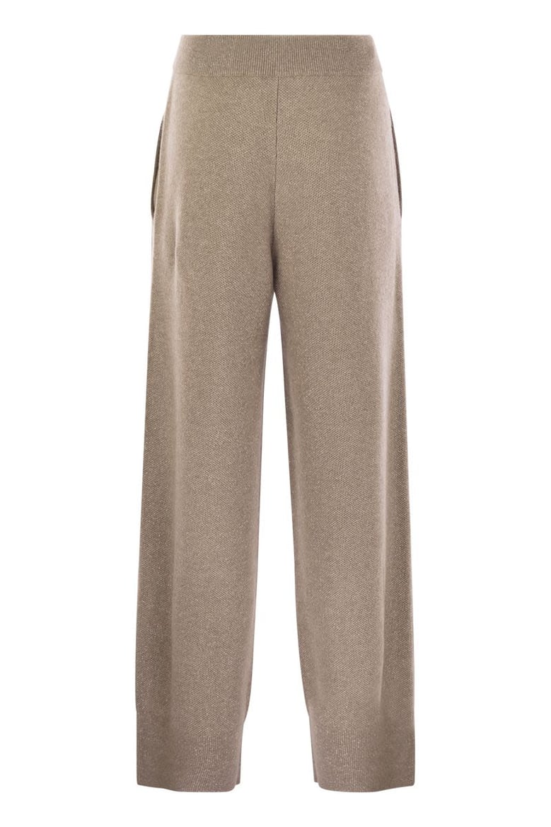 english rib cashmere and viscose knit trousers by Selfnex