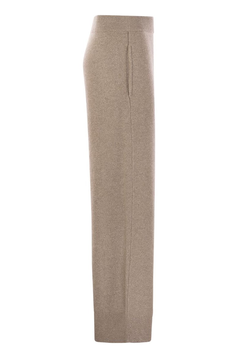 english rib cashmere and viscose knit trousers by Selfnex