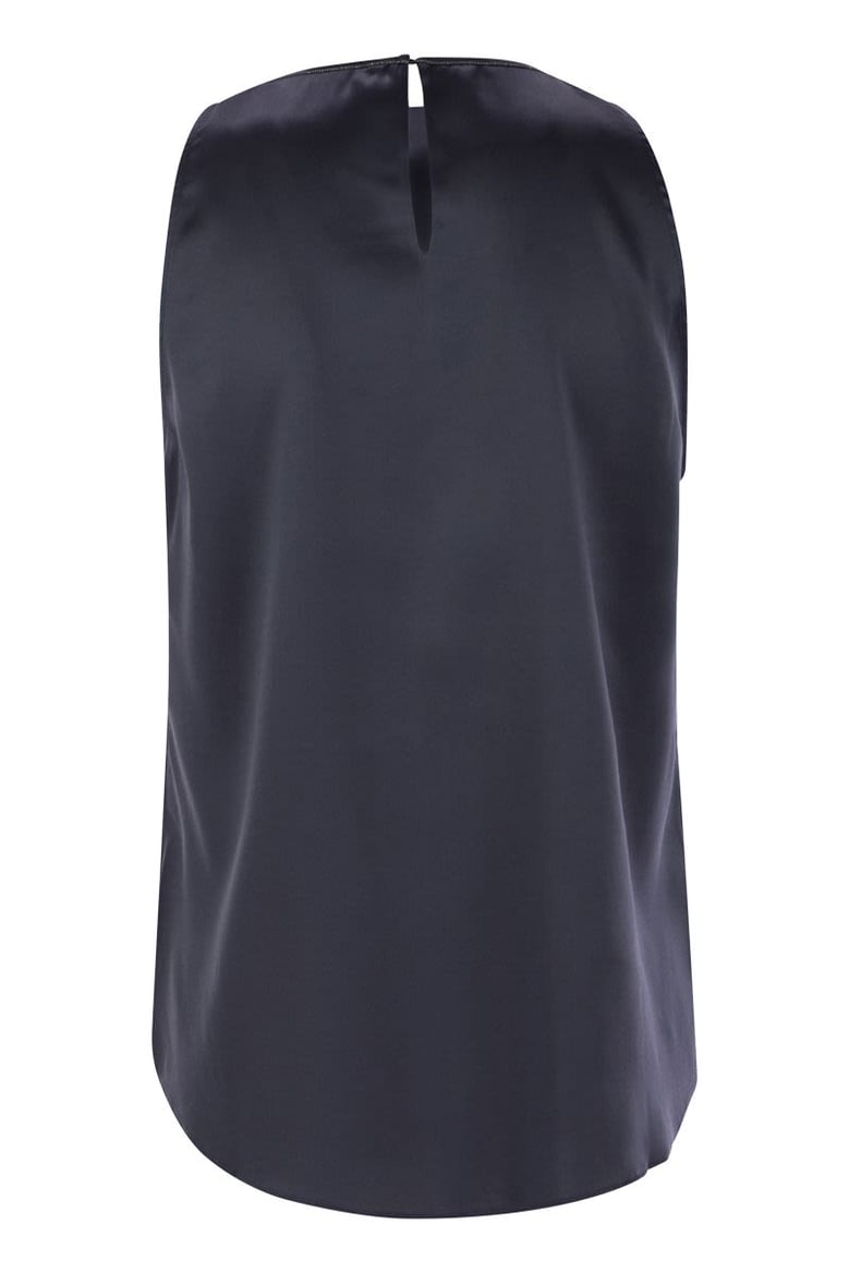 stretch silk satin top with jewellery by Selfnex