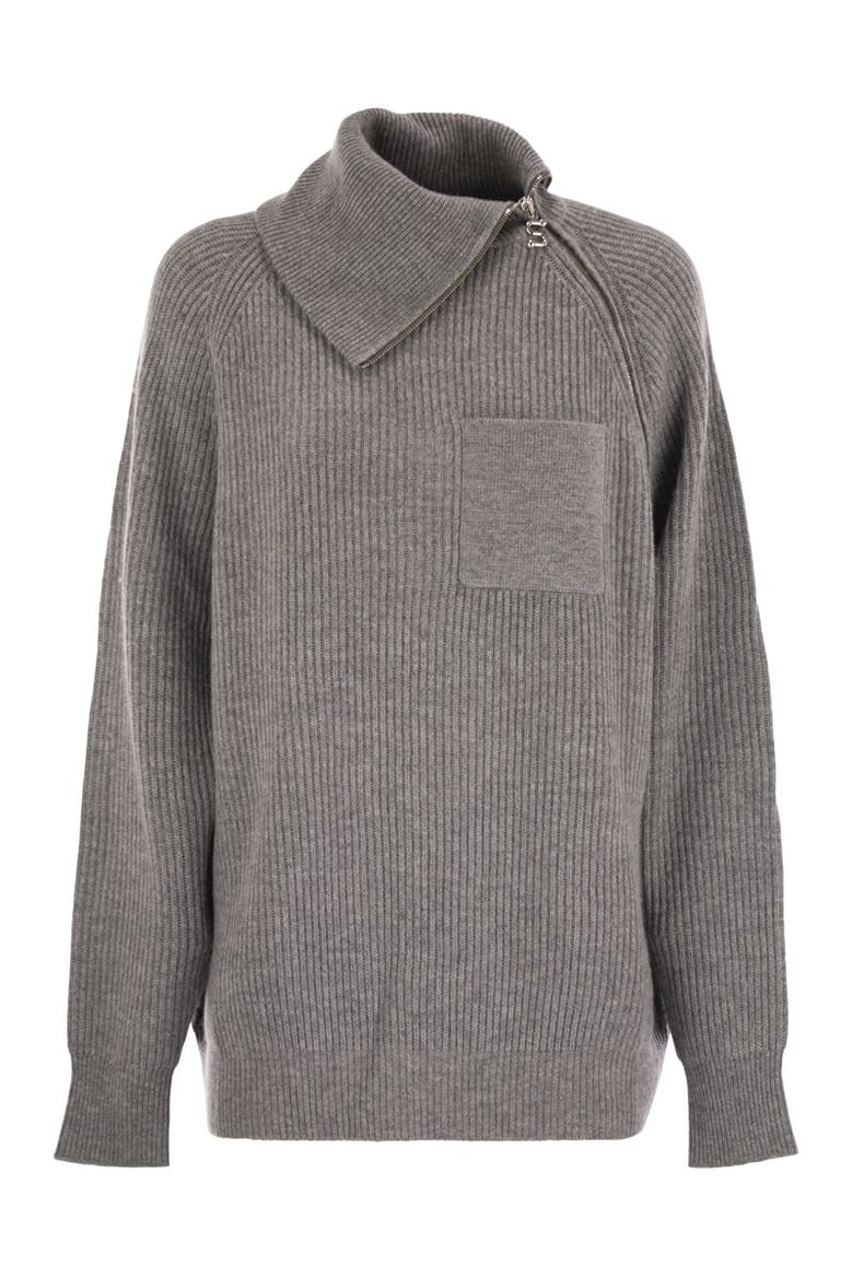 salpa - cashmere-blend sweater with zip by Selfnex