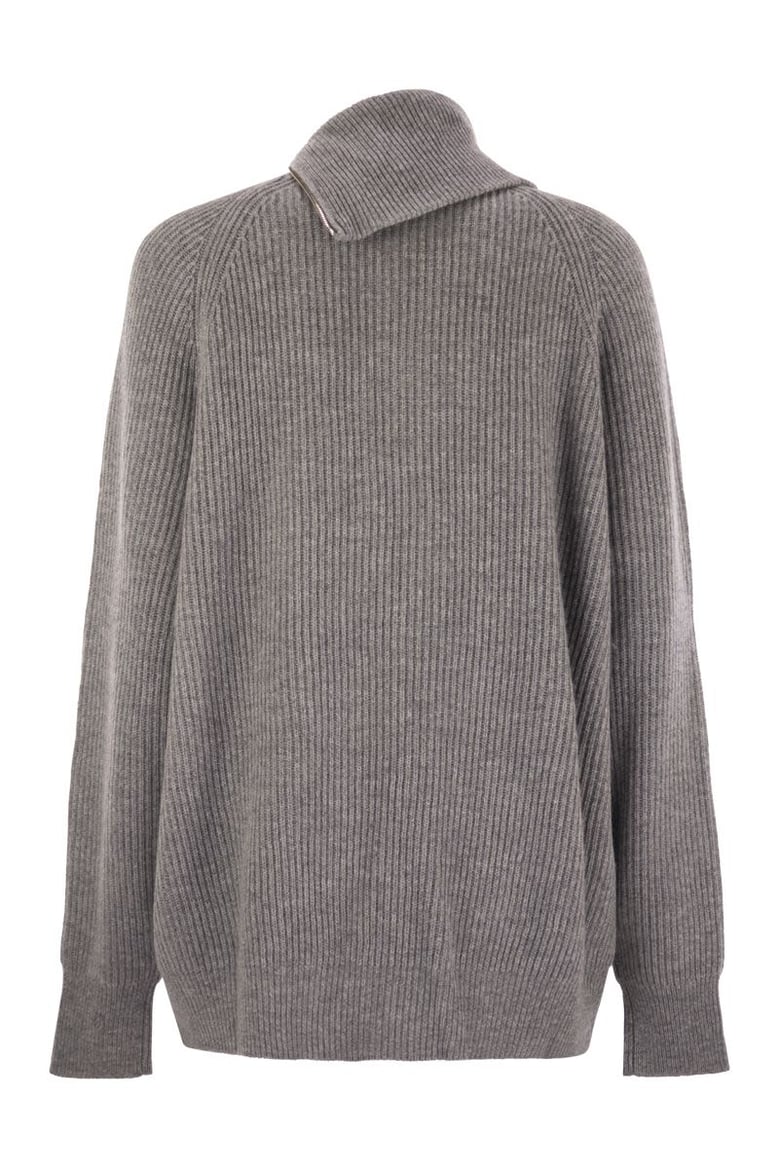 salpa - cashmere-blend sweater with zip by Selfnex