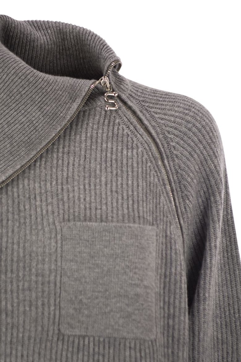 salpa - cashmere-blend sweater with zip by Selfnex