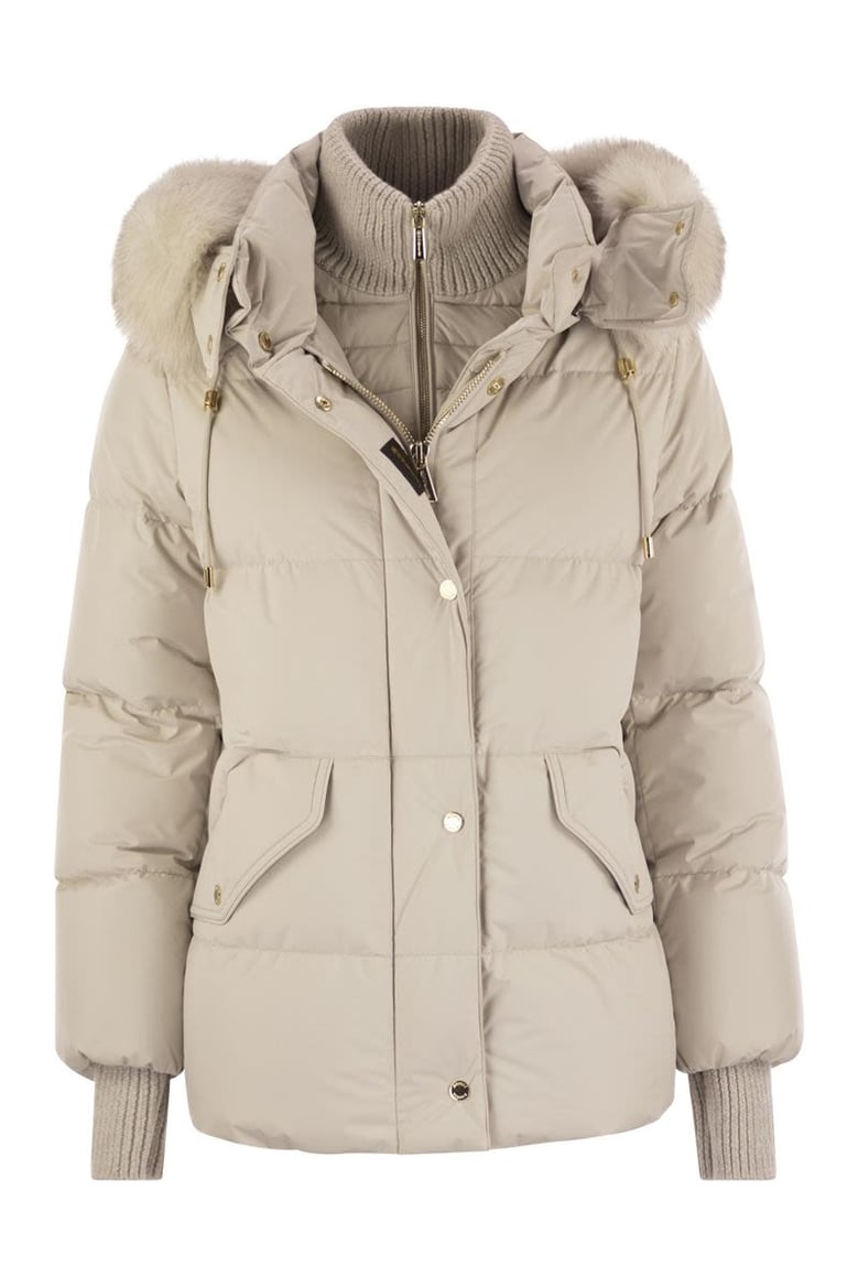 attica-stp - short down jacket with hood and fur by Selfnex
