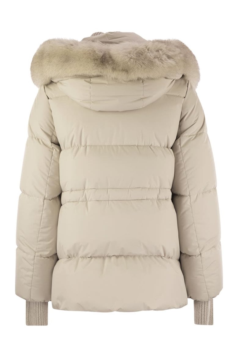 attica-stp - short down jacket with hood and fur by Selfnex