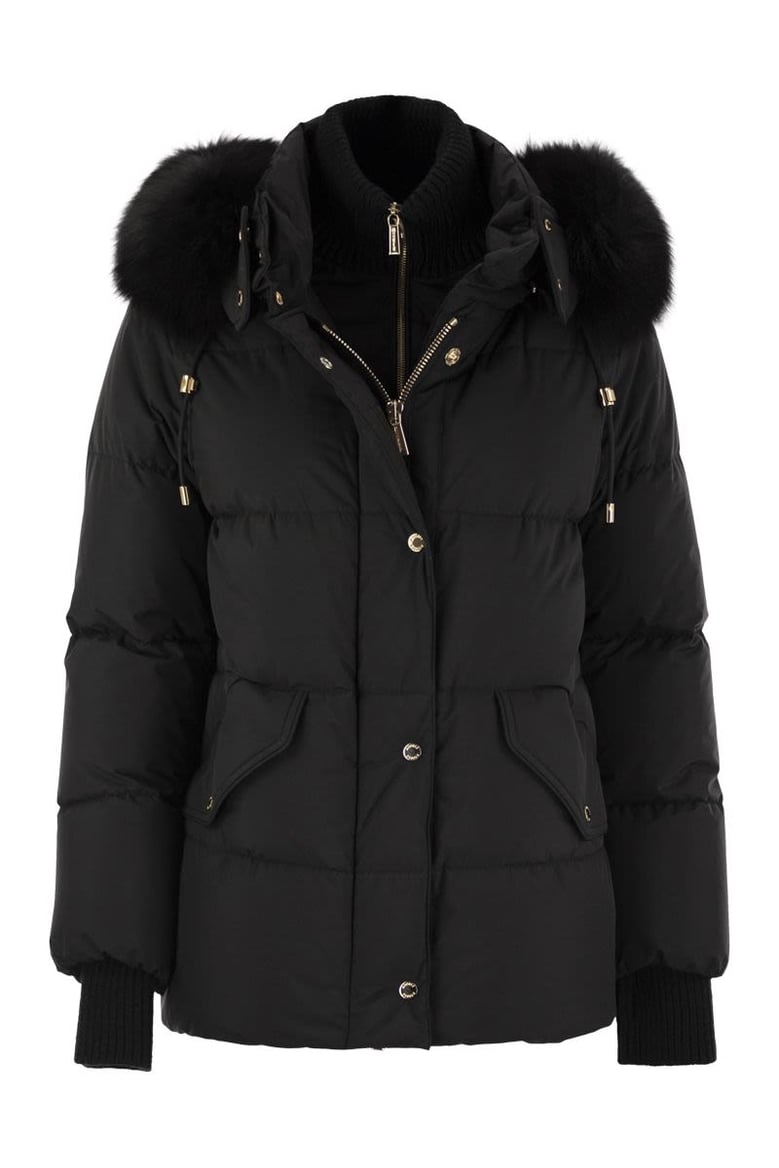 attica-stp - short down jacket with hood and fur by Selfnex
