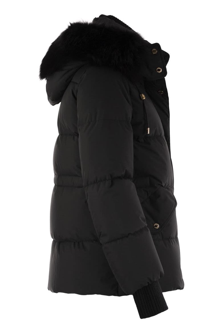 attica-stp - short down jacket with hood and fur by Selfnex