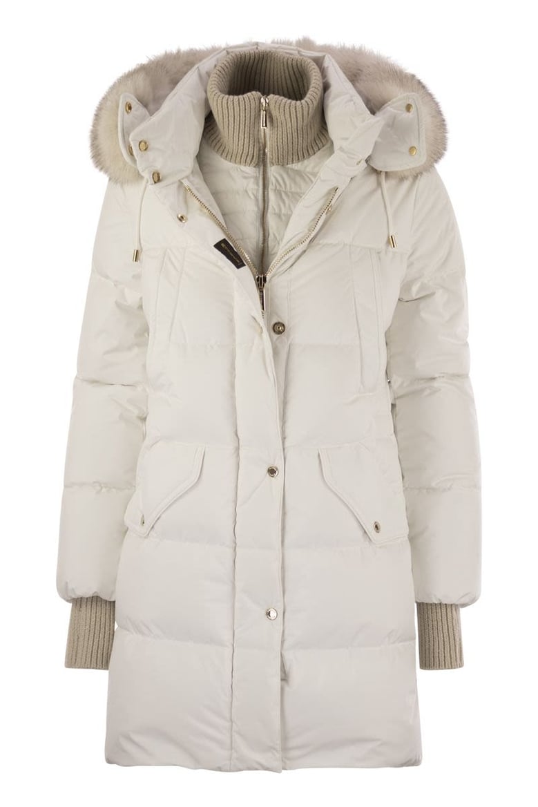 talassa-stp - long down jacket with hood by Selfnex
