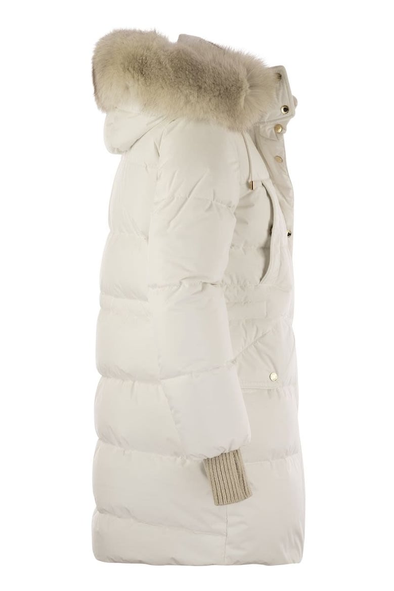 talassa-stp - long down jacket with hood by Selfnex
