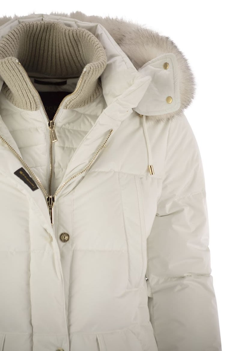 talassa-stp - long down jacket with hood by Selfnex