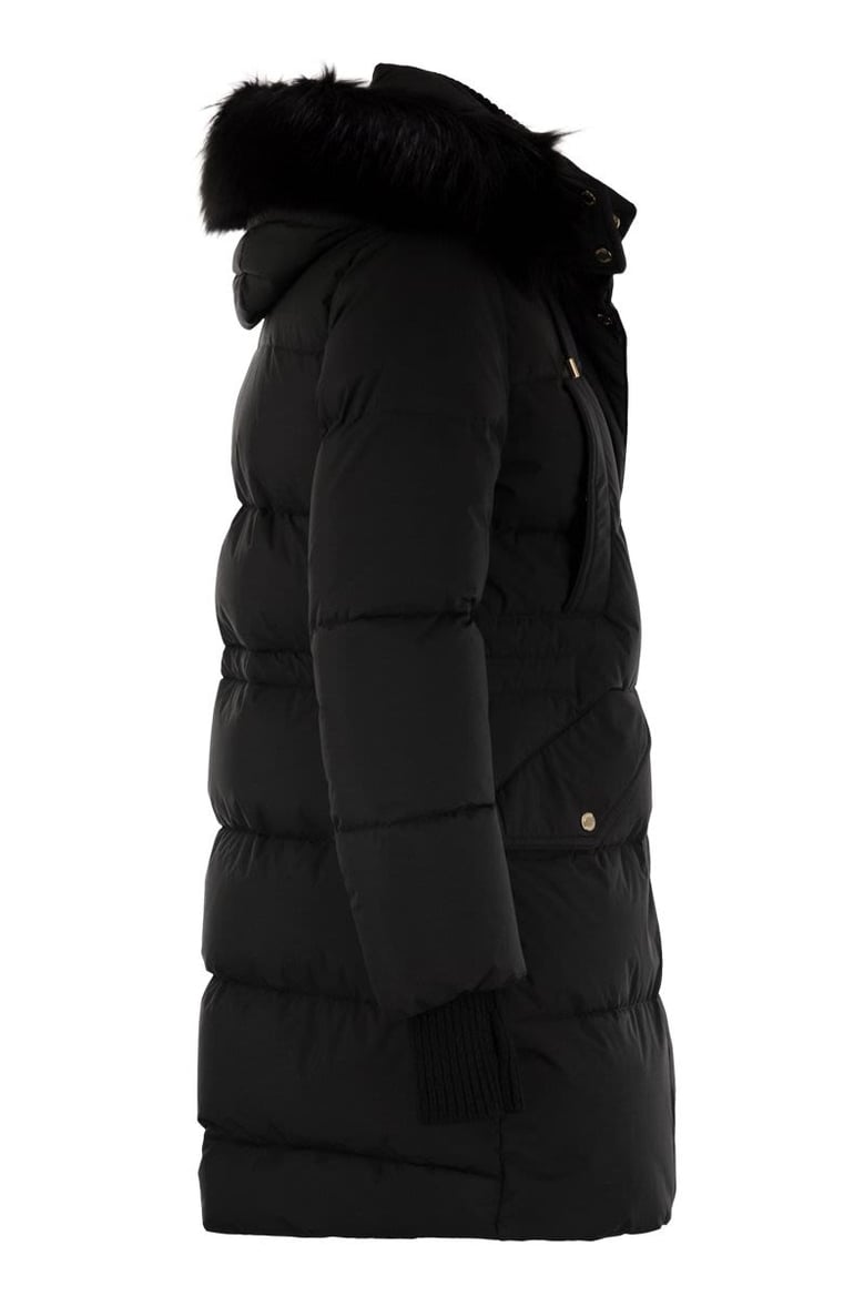 talassa-stp - long down jacket with hood by Selfnex