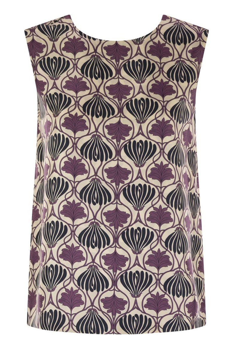 timetop - reversible printed silk top by Selfnex