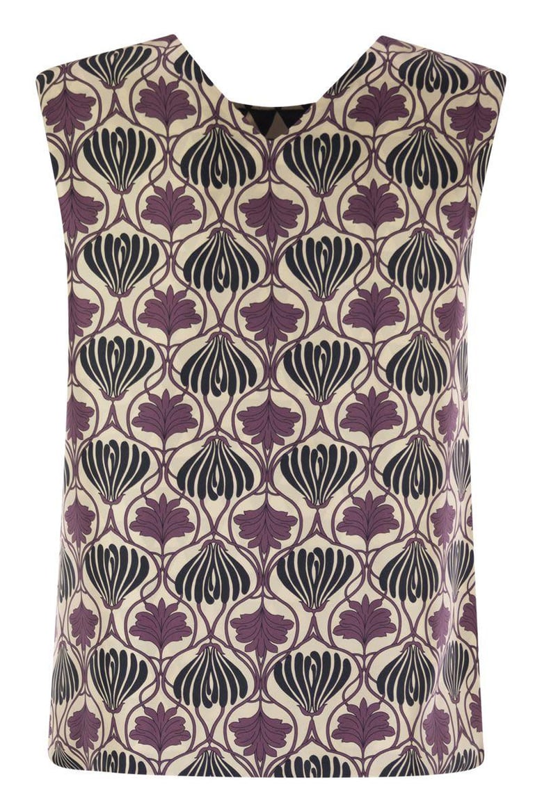 timetop - reversible printed silk top by Selfnex