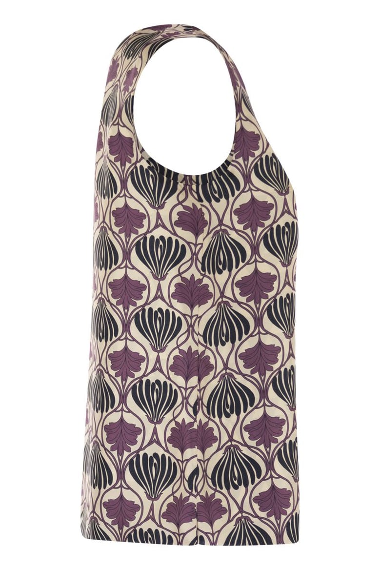 timetop - reversible printed silk top by Selfnex