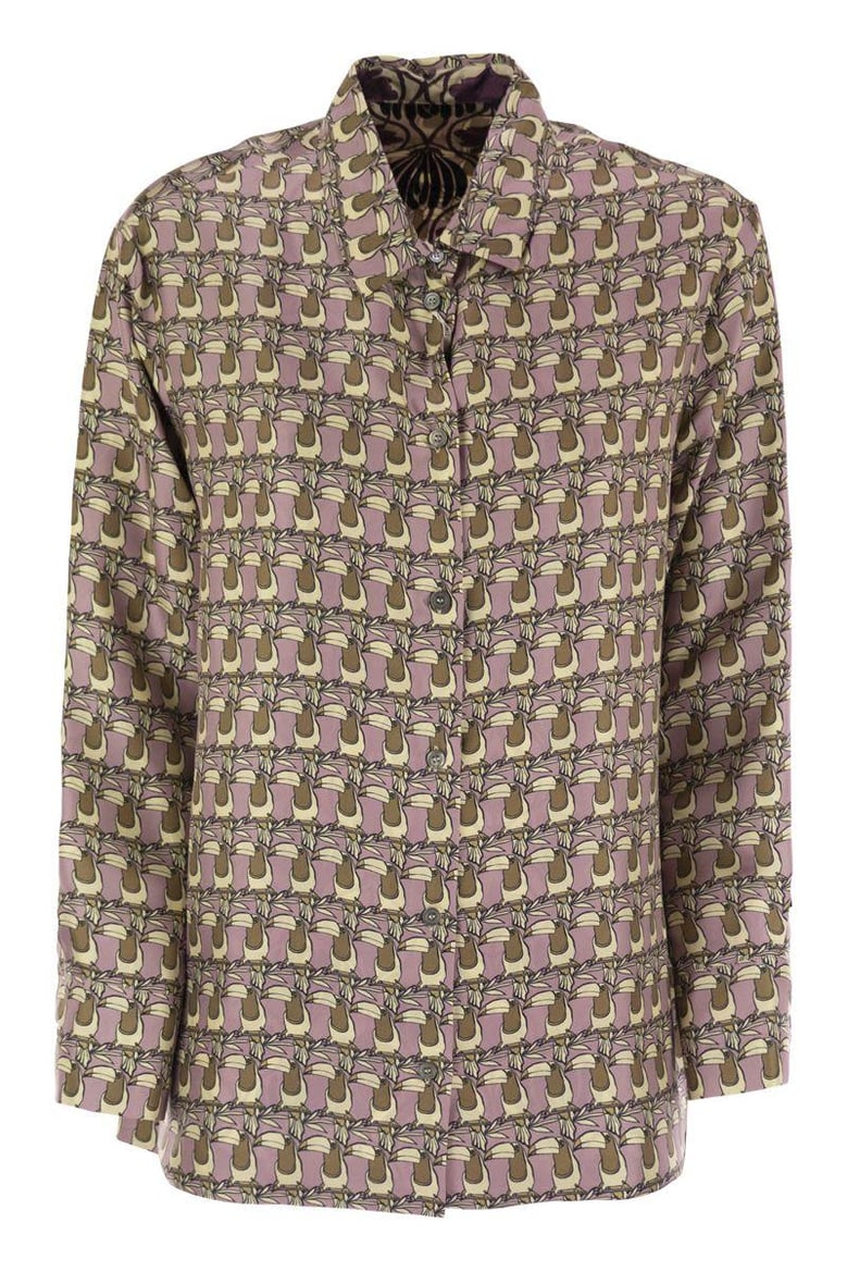 times - reversible printed silk shirt by Selfnex