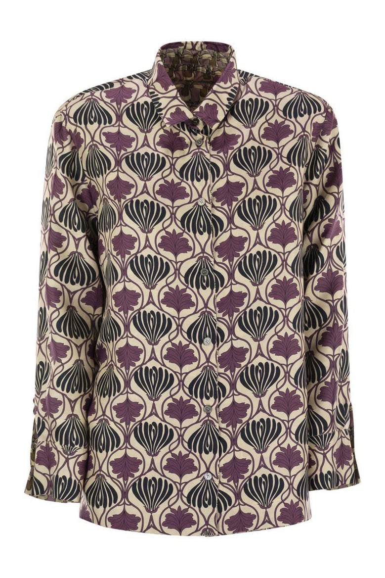 times - reversible printed silk shirt by Selfnex