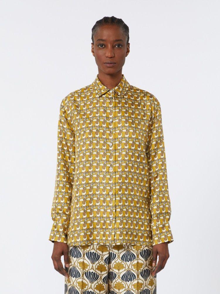 times - reversible printed silk shirt by Selfnex