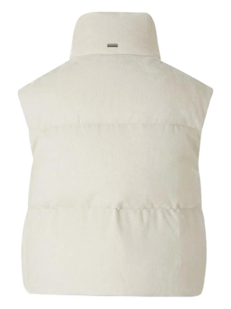 velvet sleeveless down jacket by Selfnex