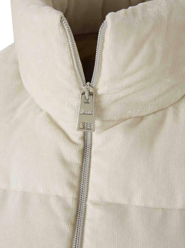 velvet sleeveless down jacket by Selfnex