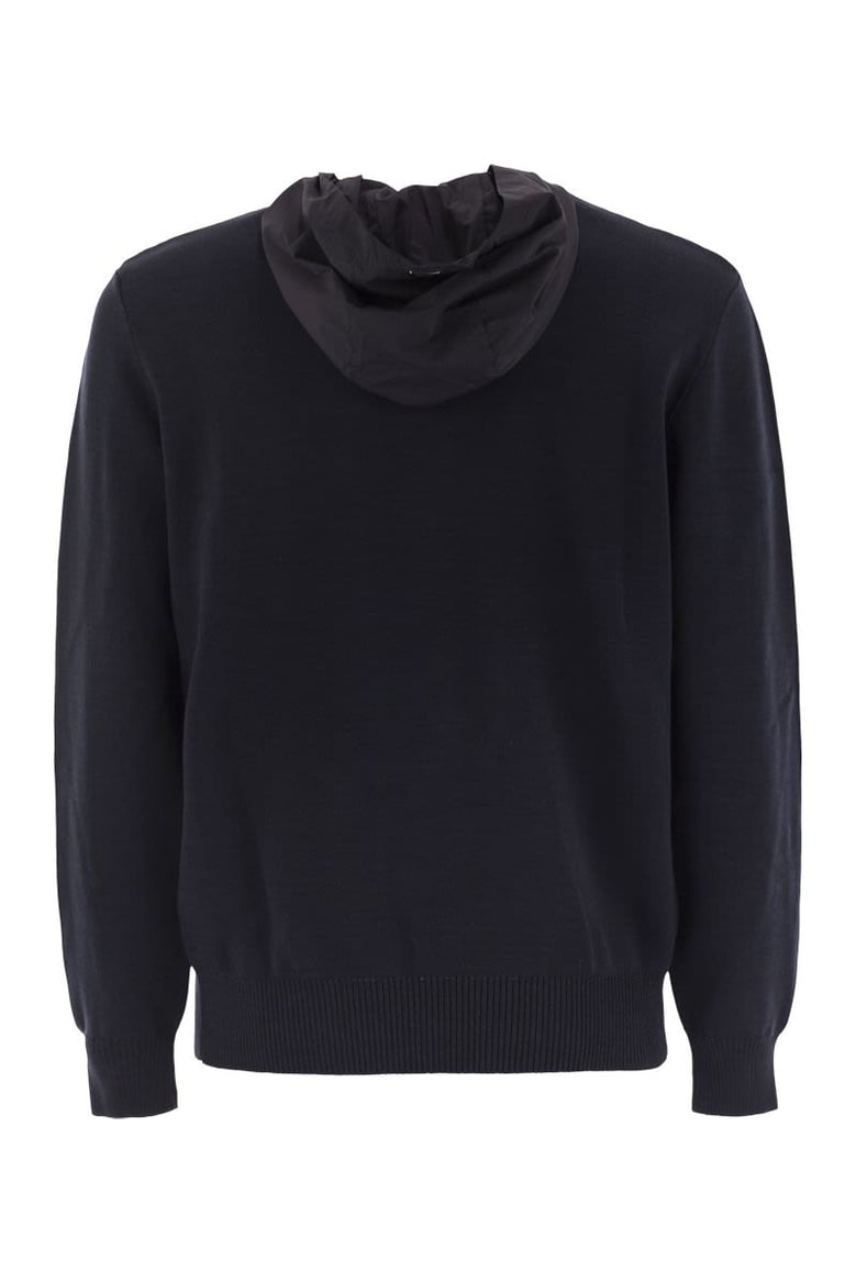 resort double cotton knit and nylon hoodie by Selfnex