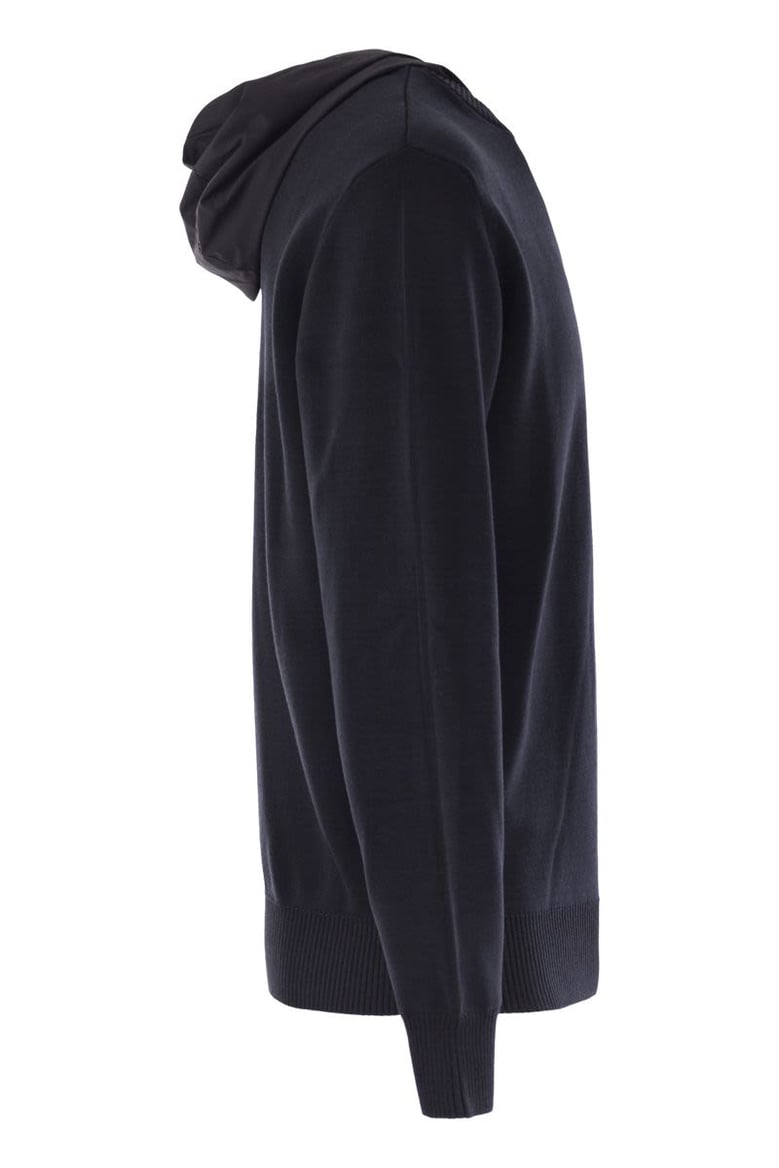 resort double cotton knit and nylon hoodie by Selfnex