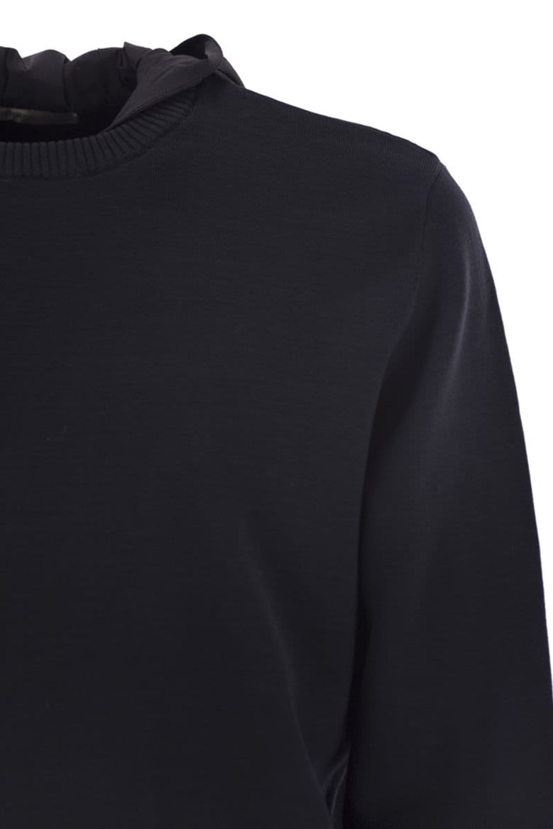 resort double cotton knit and nylon hoodie by Selfnex