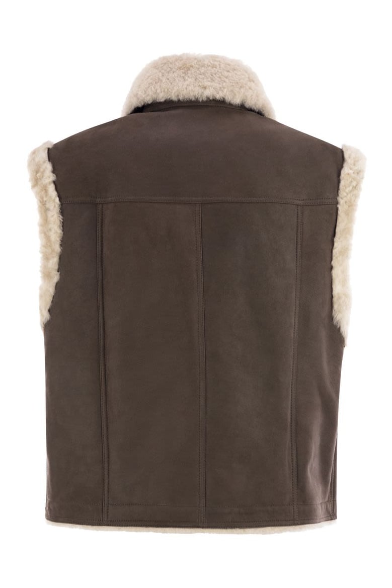 sleeveless shearling outerwear by Selfnex
