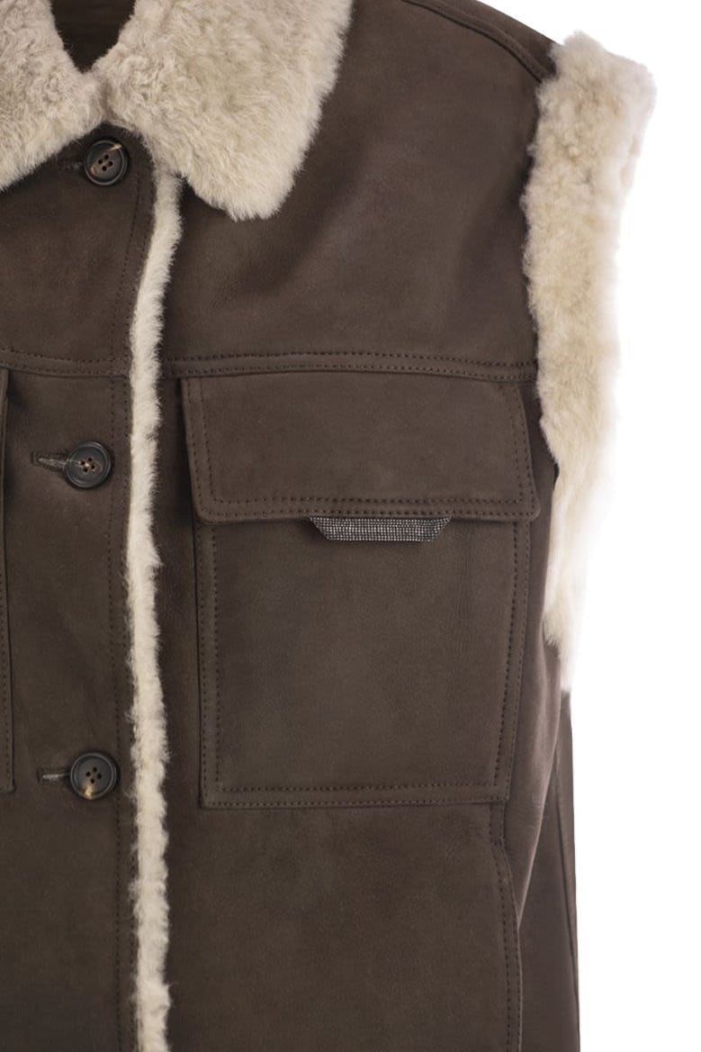 sleeveless shearling outerwear by Selfnex