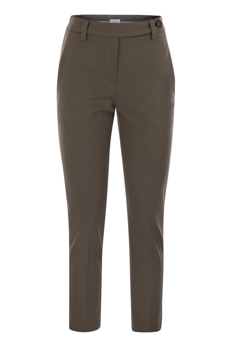 cigarette trousers in stretch cotton by Selfnex