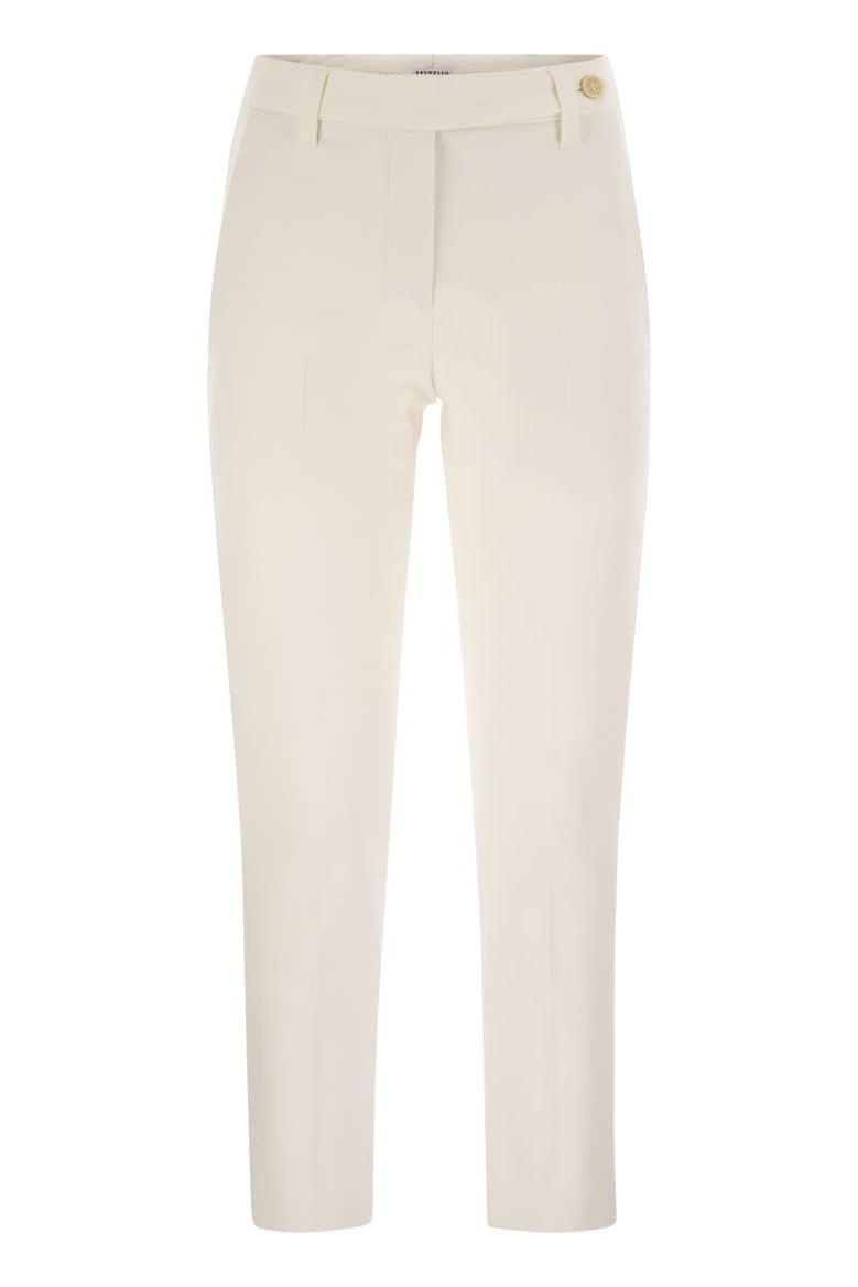 cigarette trousers in stretch cotton by Selfnex
