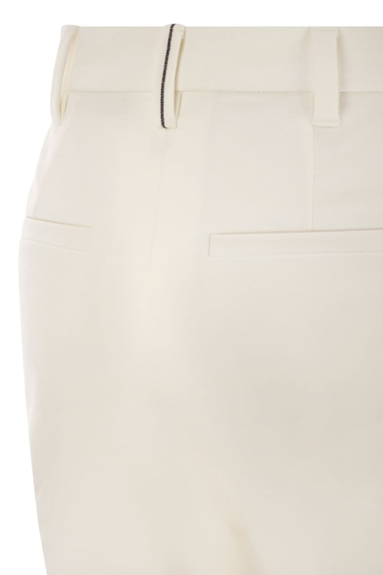 cigarette trousers in stretch cotton by Selfnex