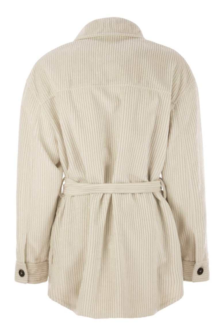 corduroy safari-style jacket with jewellery by Selfnex
