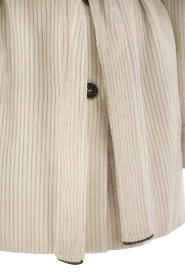 corduroy safari-style jacket with jewellery by Selfnex