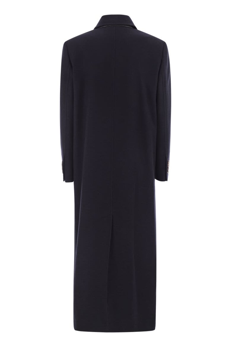 long wool coat with jewellery by Selfnex