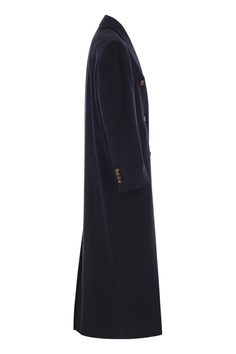 long wool coat with jewellery by Selfnex