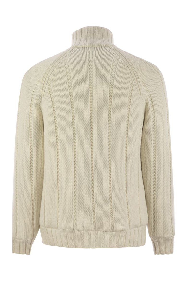 cashmere knit down jacket with zip by Selfnex
