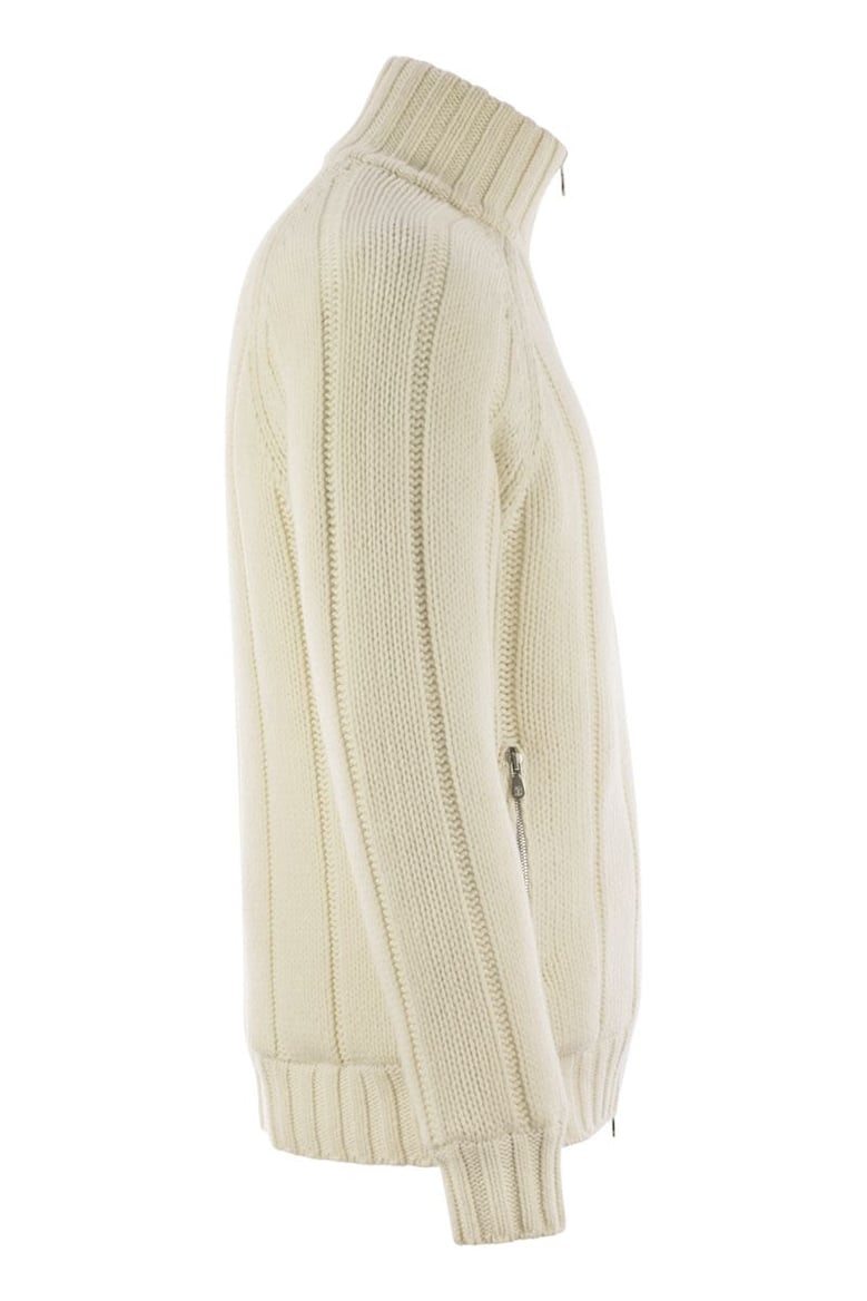 cashmere knit down jacket with zip by Selfnex