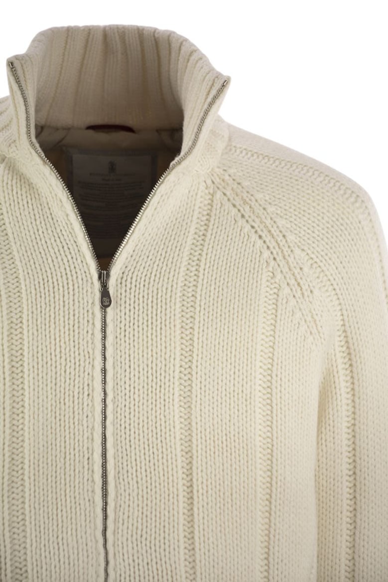 cashmere knit down jacket with zip by Selfnex