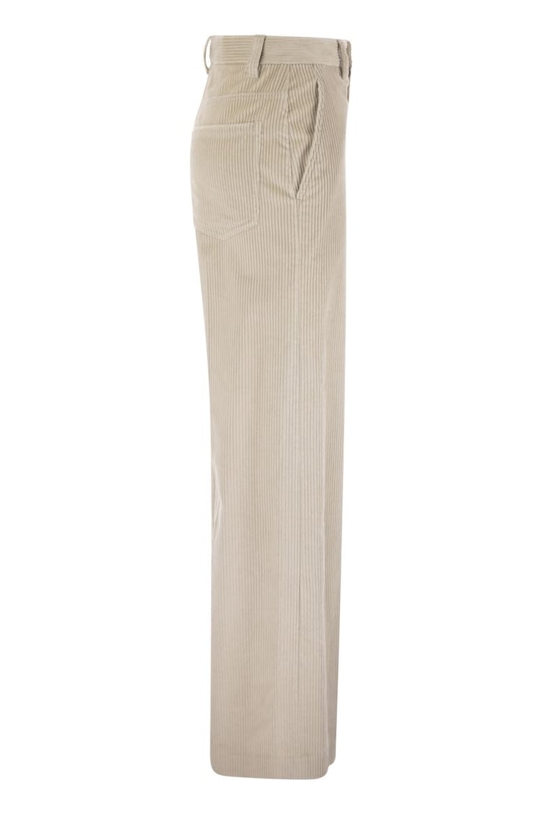 fluid corduroy sartorial track trousers with jewellery by Selfnex
